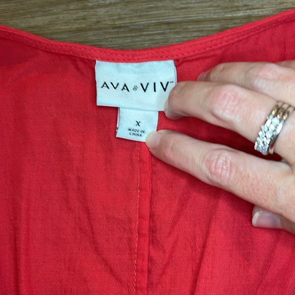 Ava & Viv Midi Dress - Red - Size X - Picture 2 of 3